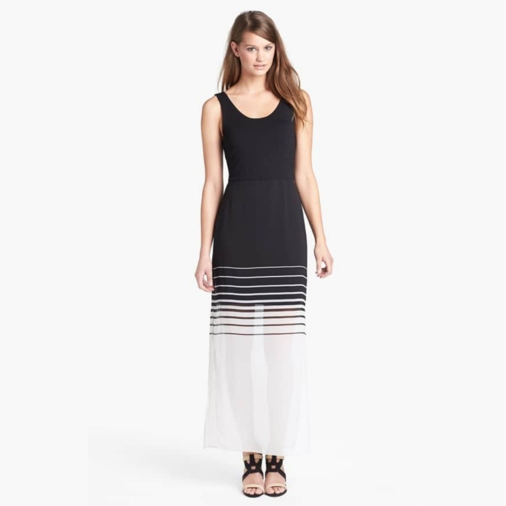 SOLD! Vince Camuto Chiffon Overlay Tank Maxi Dress